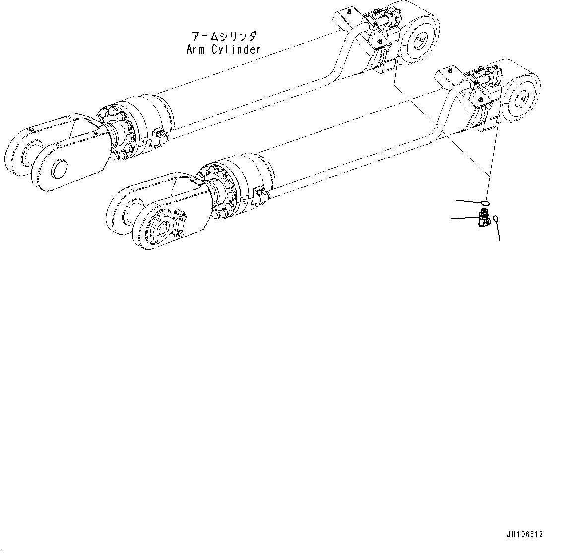 Komatsu parts book diagram for PC3400-11M0 S/N 36301-UP: ARM CYLINDER, ELBOW(#36301-)