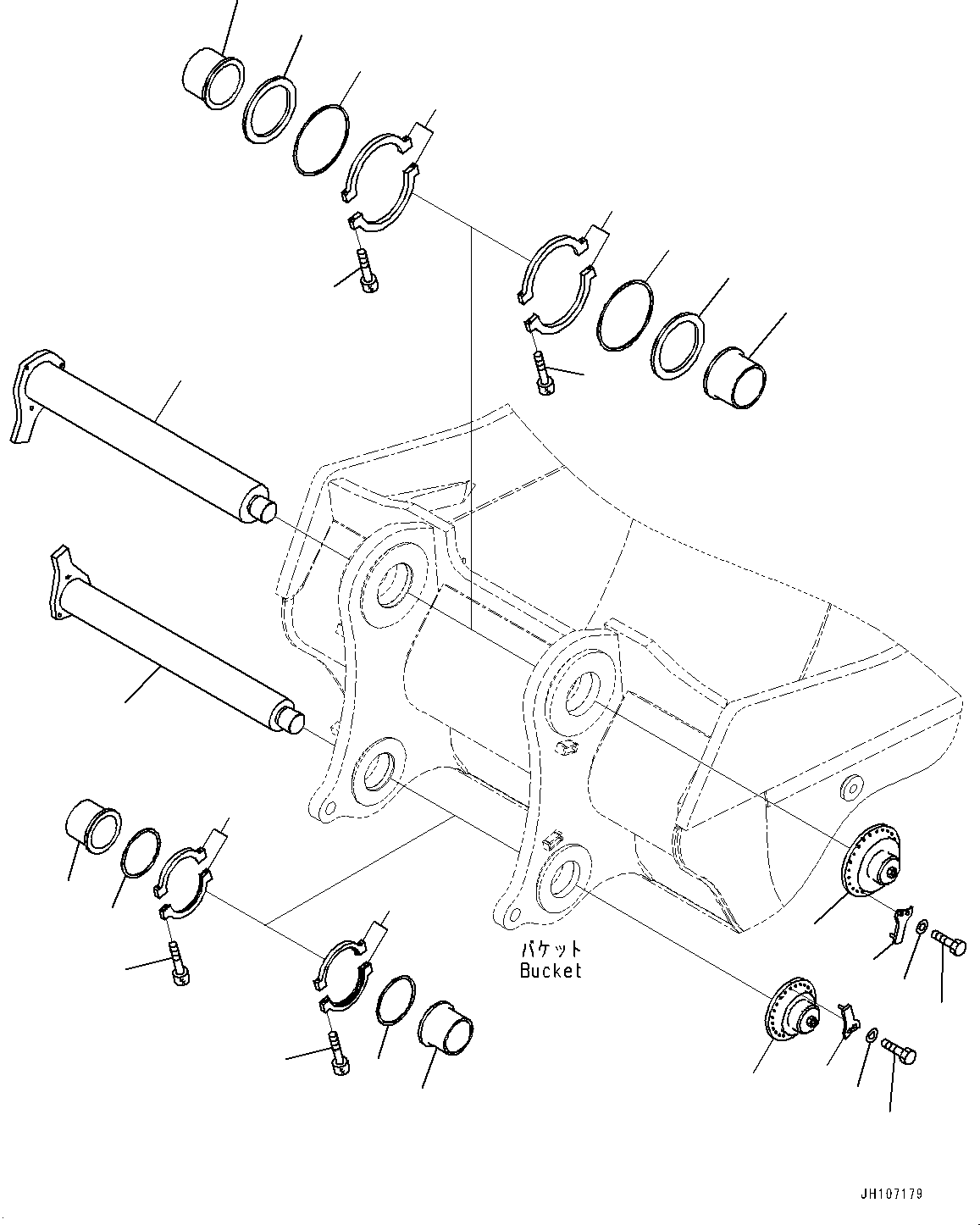 Komatsu parts book diagram for PC3400-11M0 S/N 36301-UP: BUCKET, PIN(#36301-)