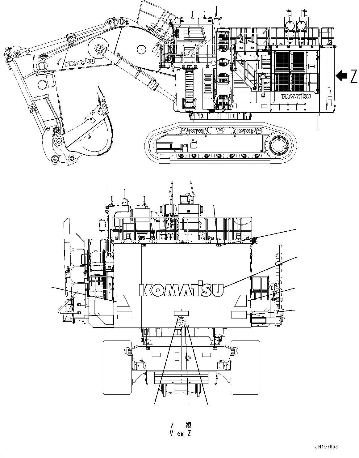 Komatsu parts book diagram for PC3400-11M0 S/N 36301-UP: MARKS AND PLATES, MARK AND PLATE (4/4)(#36301-)