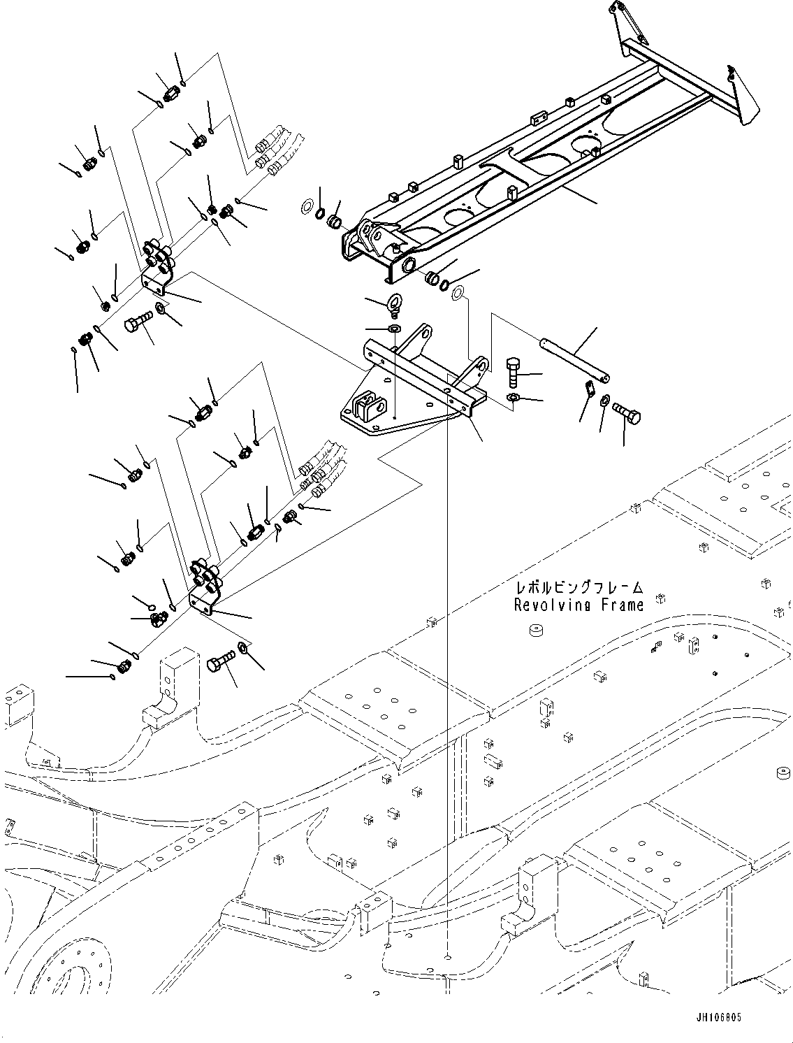 Komatsu parts book diagram for PC3400-11M0 S/N 36301-UP: SERVICE CENTER, FRAME(#36301-)