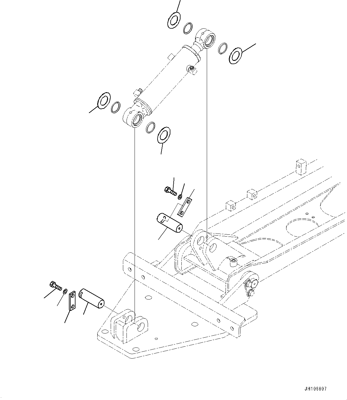 Komatsu parts book diagram for PC3400-11M0 S/N 36301-UP: SERVICE CENTER, SPACER(#36301-)
