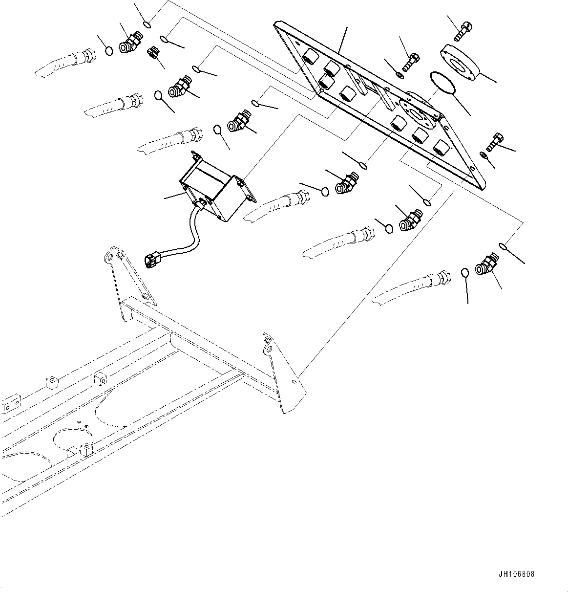 Komatsu parts book diagram for PC3400-11M0 S/N 36301-UP: SERVICE CENTER, PANEL SWITCH(#36301-)