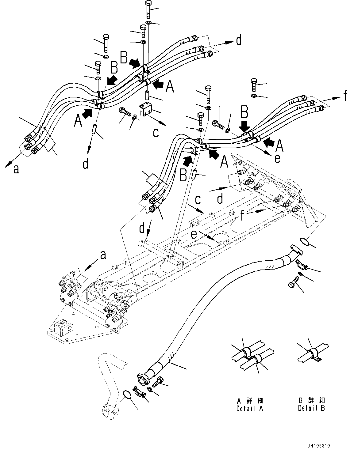 Komatsu parts book diagram for PC3400-11M0 S/N 36301-UP: SERVICE CENTER, BRACKET (2/3) (WITH RESERVE OIL MANAGEMENT SYSTEM)(#36301-)