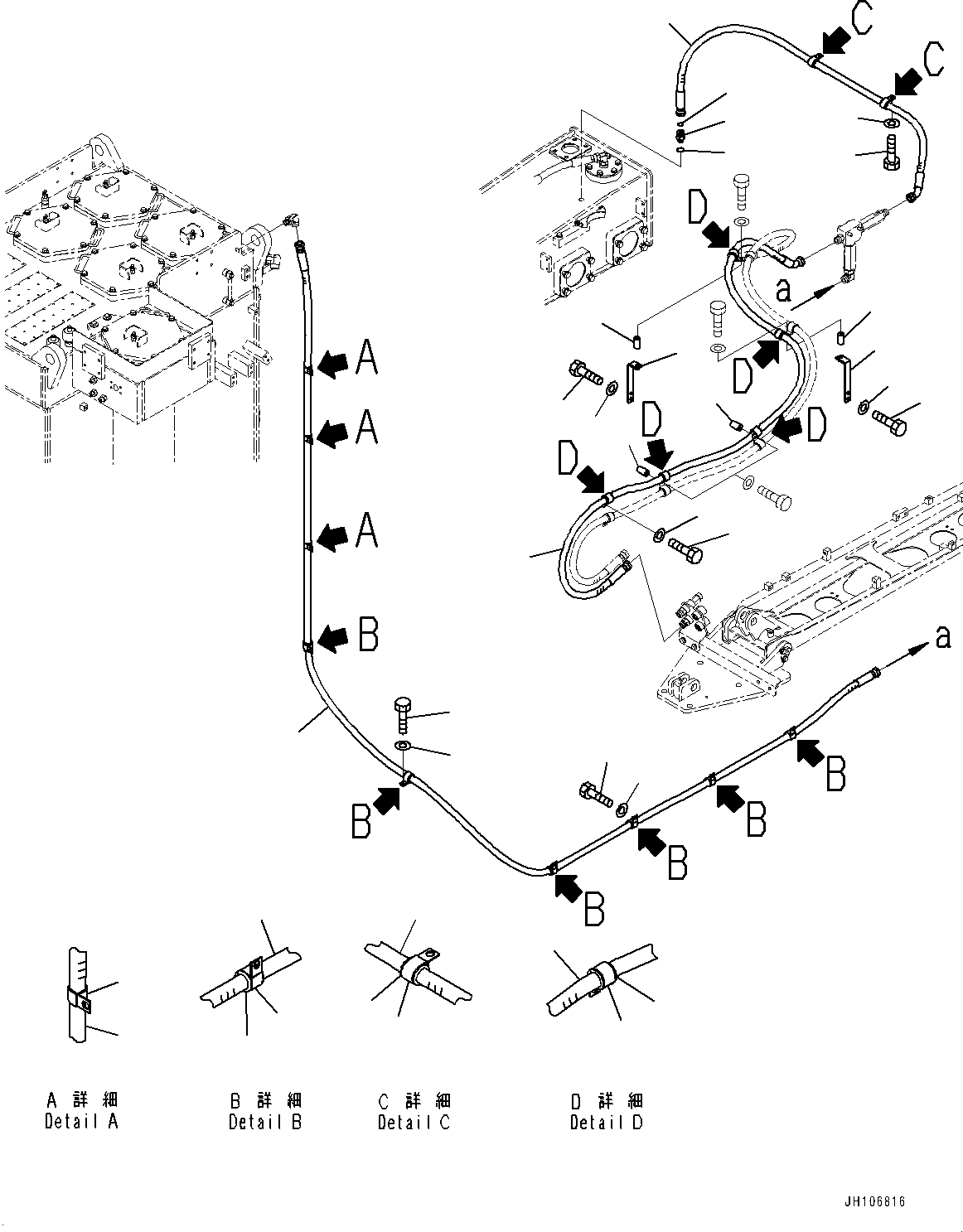 Komatsu parts book diagram for PC3400-11M0 S/N 36301-UP: SERVICE CENTER, BRACKET (3/3)(#36301-)