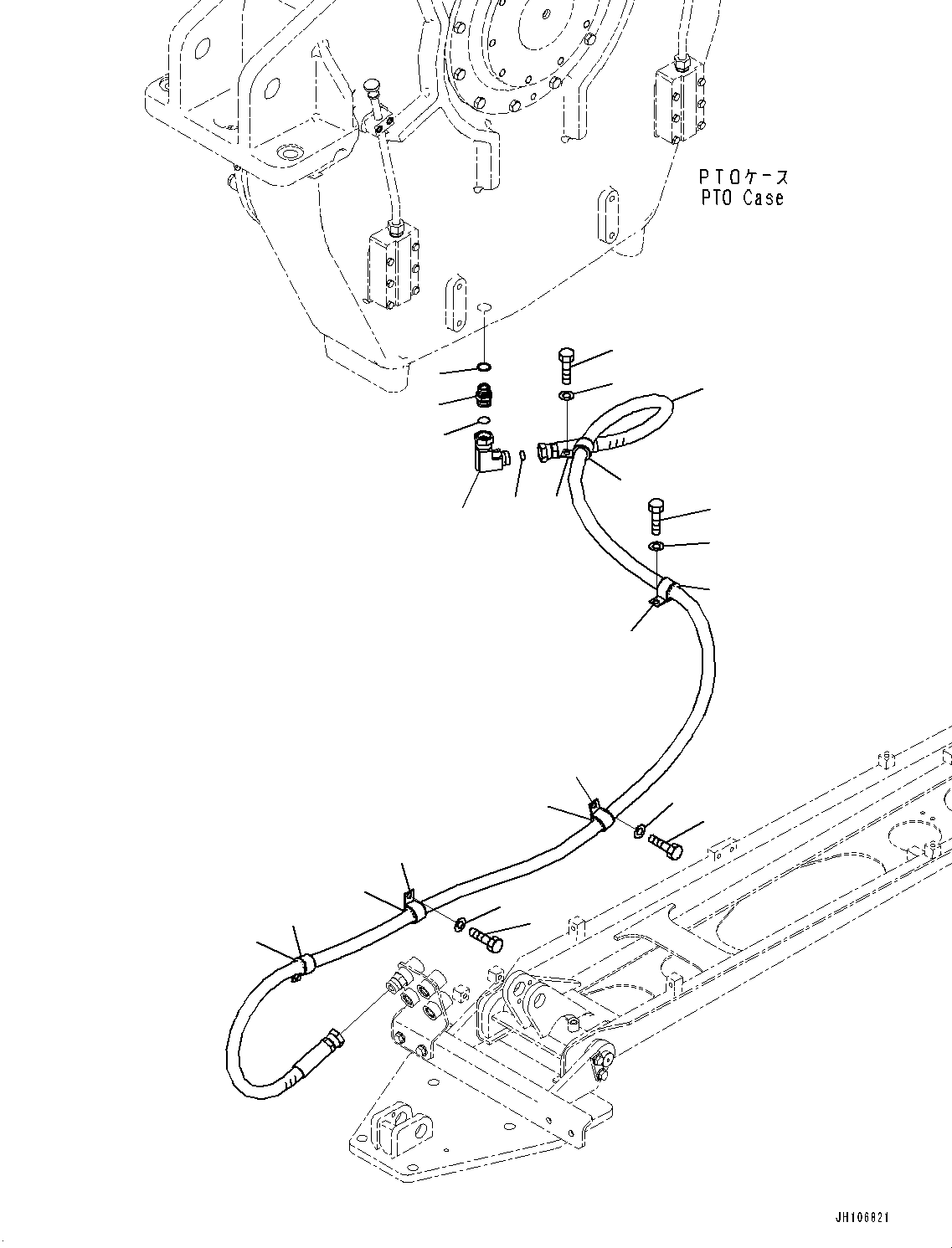 Komatsu parts book diagram for PC3400-11M0 S/N 36301-UP: SERVICE CENTER, PTO (POWER TAKE OFF) PIPING(#36301-)