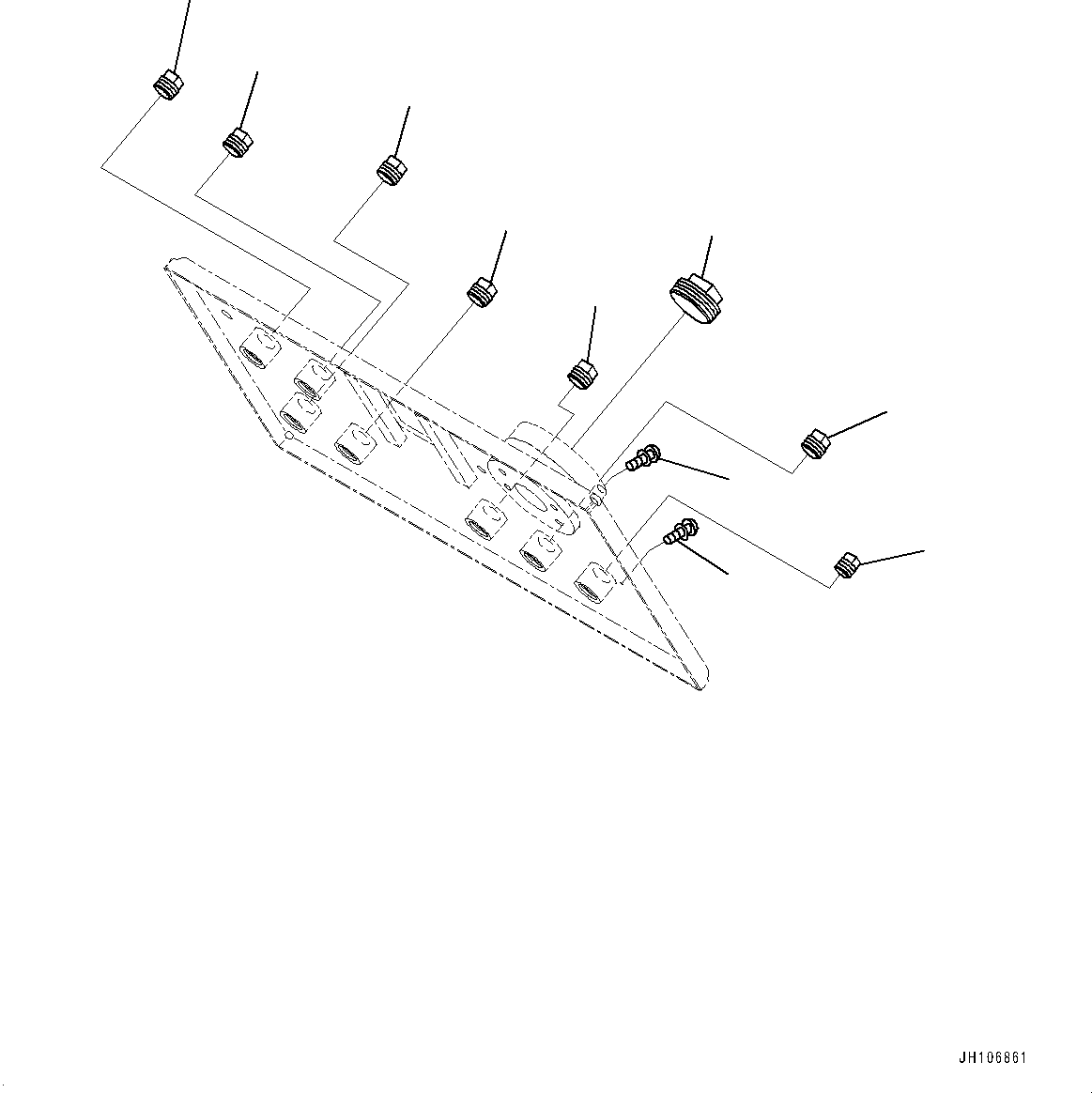 Komatsu parts book diagram for PC3400-11M0 S/N 36301-UP: SERVICE CENTER, PLUG (WITHOUT COUPLER)(#36301-)