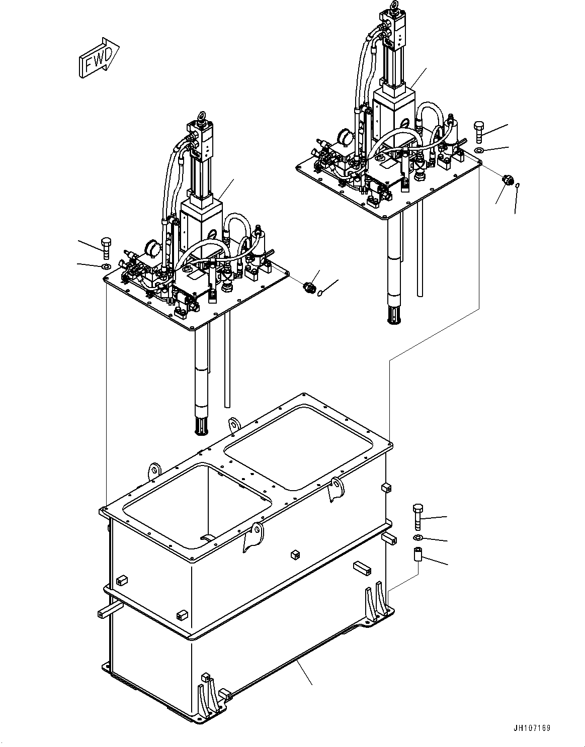 Komatsu parts book diagram for PC3400-11M0 S/N 36301-UP: GREASE PUMP, TANK(#36301-)