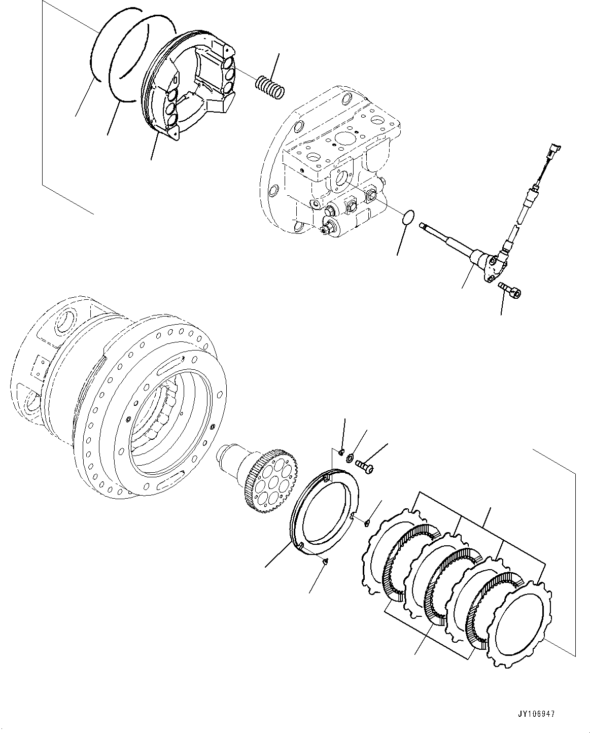 Komatsu parts book diagram for D71EX-24E0 S/N 70002-UP: FINAL DRIVE, HST MOTOR, R.H. (4/4)(#70002-)