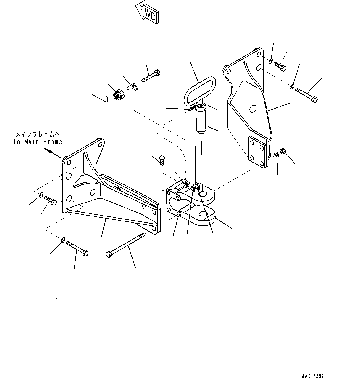 Komatsu parts book diagram for D71EX-24E0 S/N 70002-UP: DRAWBAR, (RIGID TYPE, FOR EU SPEC)(#70002-)