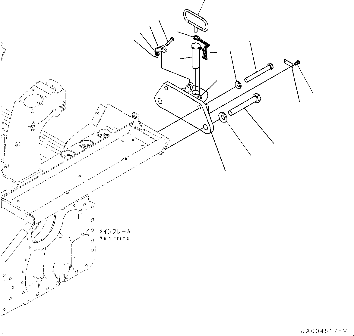 Komatsu parts book diagram for D71EX-24E0 S/N 70002-UP: DRAWBAR, (HITCH, FOR EU SPEC)(#70002-)