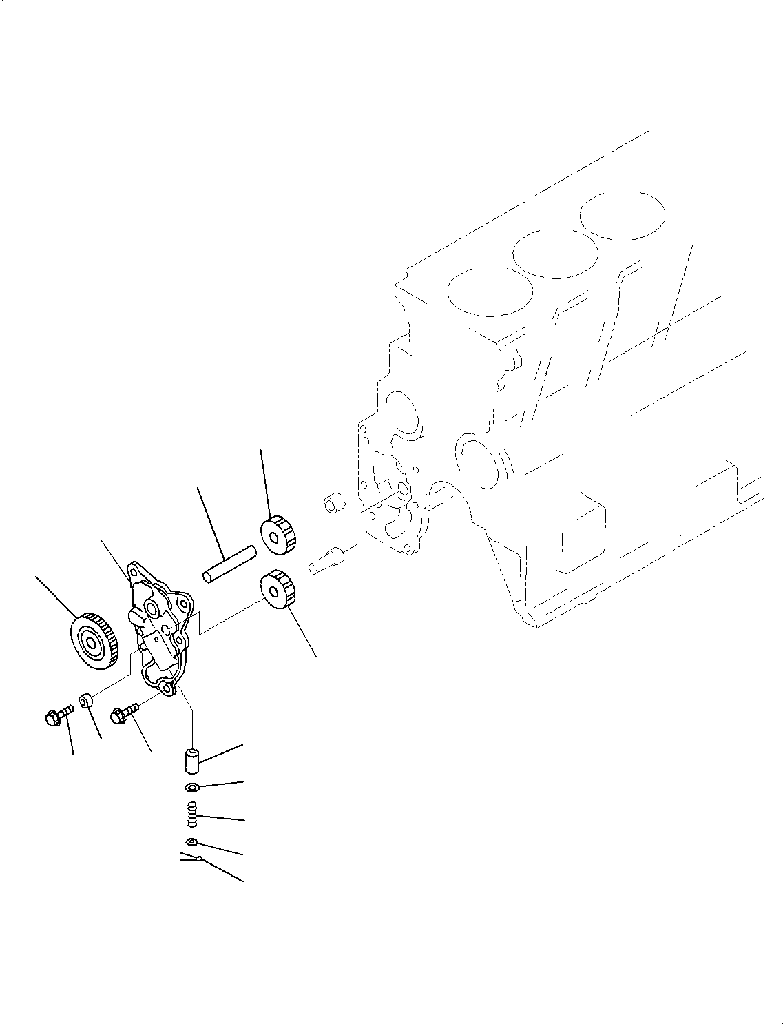 Komatsu parts book diagram for SAA4D95LE-5 S/N 0-UP (For PC130-10M0): ENGINE OIL PUMP, (#577757-)