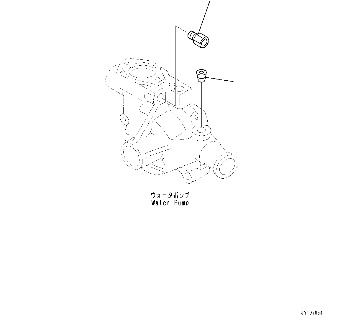 Komatsu parts book diagram for SAA4D95LE-5 S/N 0-UP (For PC130-10M0): WATER PUMP, ADAPTER(#577757-)