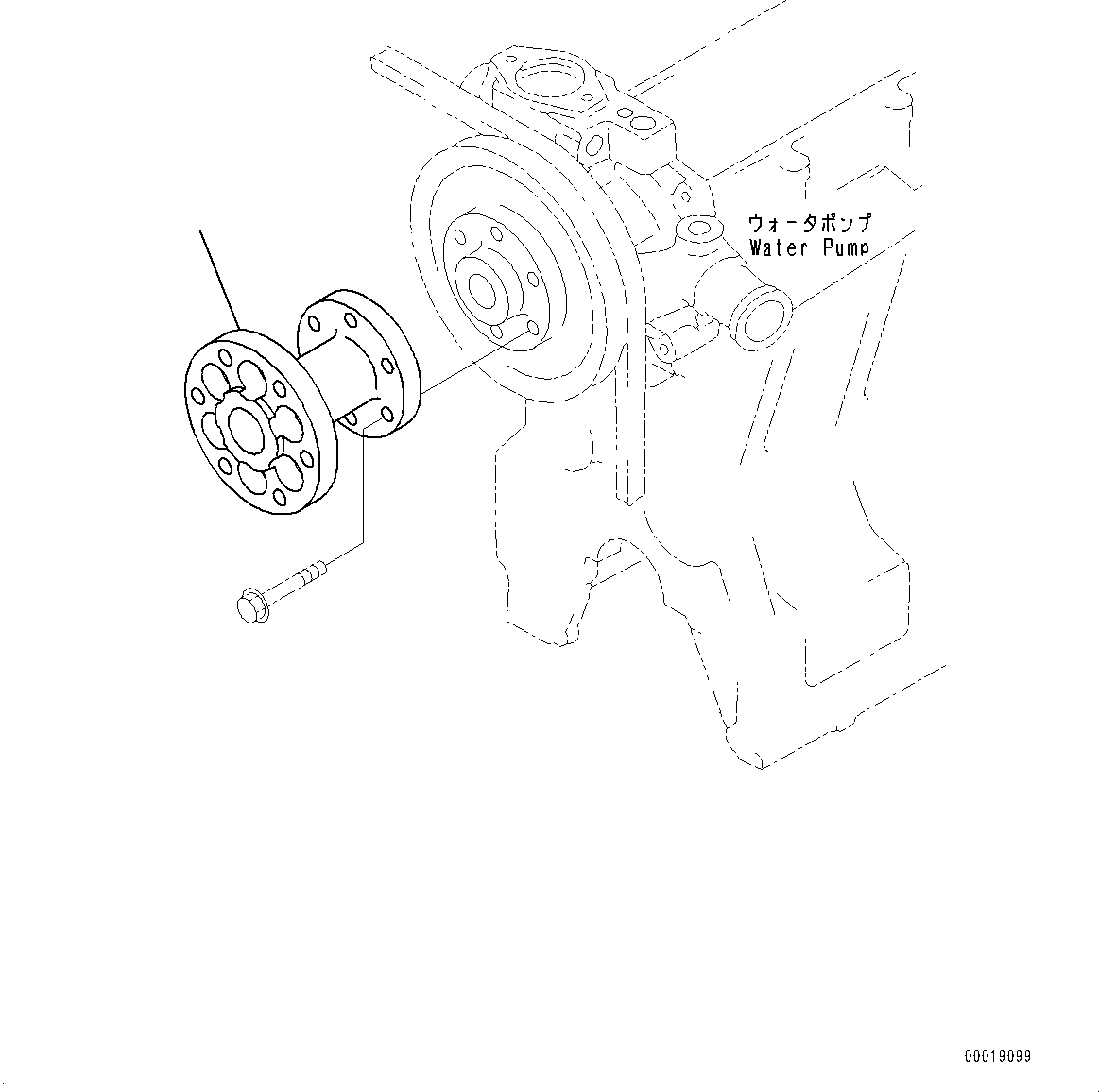 Komatsu parts book diagram for SAA4D95LE-5 S/N 0-UP (For PC130-10M0): COOLING FAN SPACER, (#577757-)