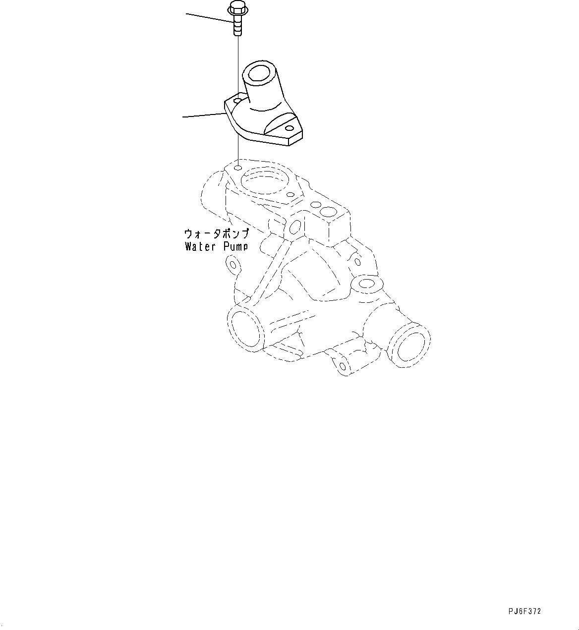 Komatsu parts book diagram for SAA4D95LE-5 S/N 0-UP (For PC130-10M0): WATER OUTLET CONNECTOR, (#577757-)