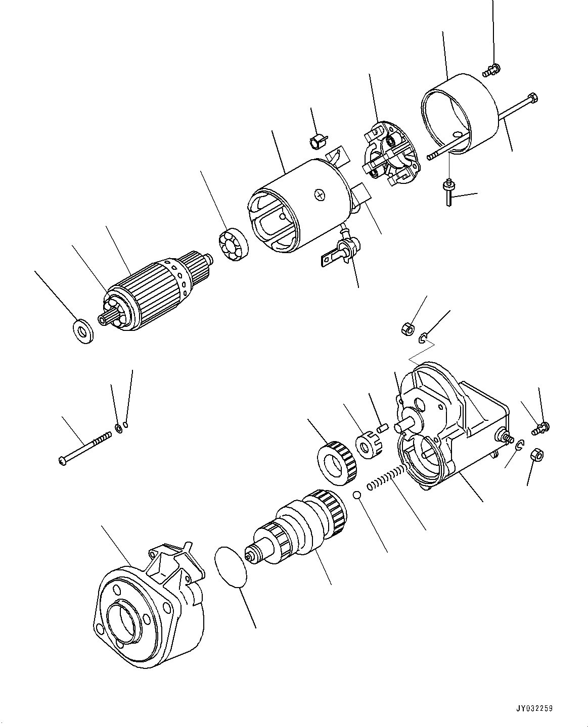 Komatsu parts book diagram for SAA4D95LE-5 S/N 0-UP (For PC130-10M0): STARTING MOTOR, (#577757-)