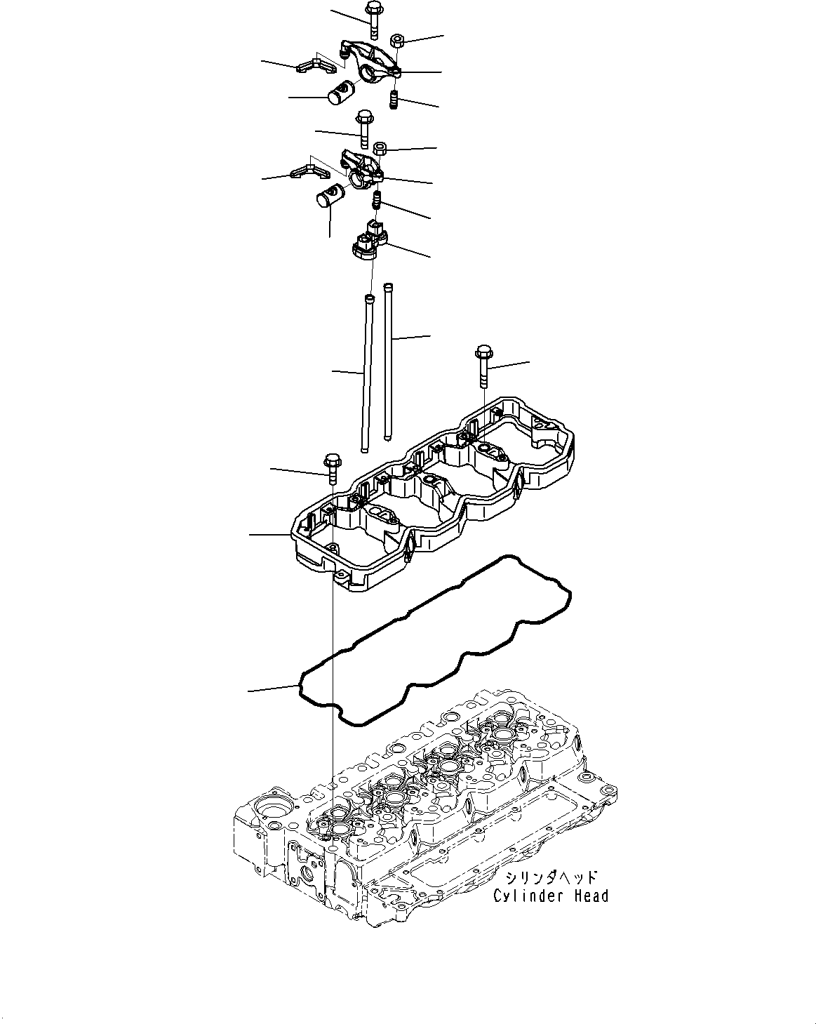 Komatsu parts book diagram for SAA4D107E-1 S/N 26739553-UP (For PC200-10M0): ROCKER ARM, (#26739553-)