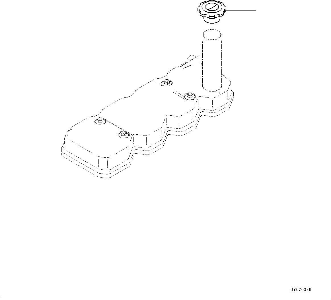 Komatsu parts book diagram for SAA4D107E-1 S/N 26739553-UP (For PC200-10M0): ENGINE OIL FILLER CAP, (#26739553-)