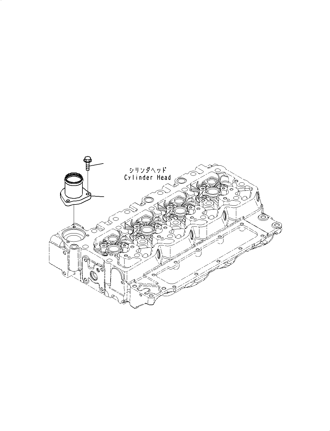 Komatsu parts book diagram for SAA4D107E-1 S/N 26739553-UP (For PC200-10M0): WATER OUTLET CONNECTOR, (#26739553-)