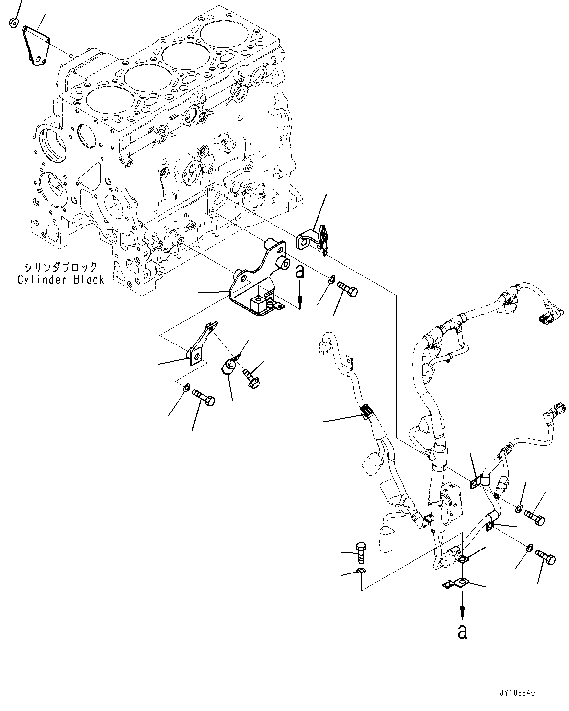 Komatsu parts book diagram for SAA4D107E-1 S/N 26739553-UP (For PC200-10M0): WIRING HARNESS, BRACKET(#26739553-)