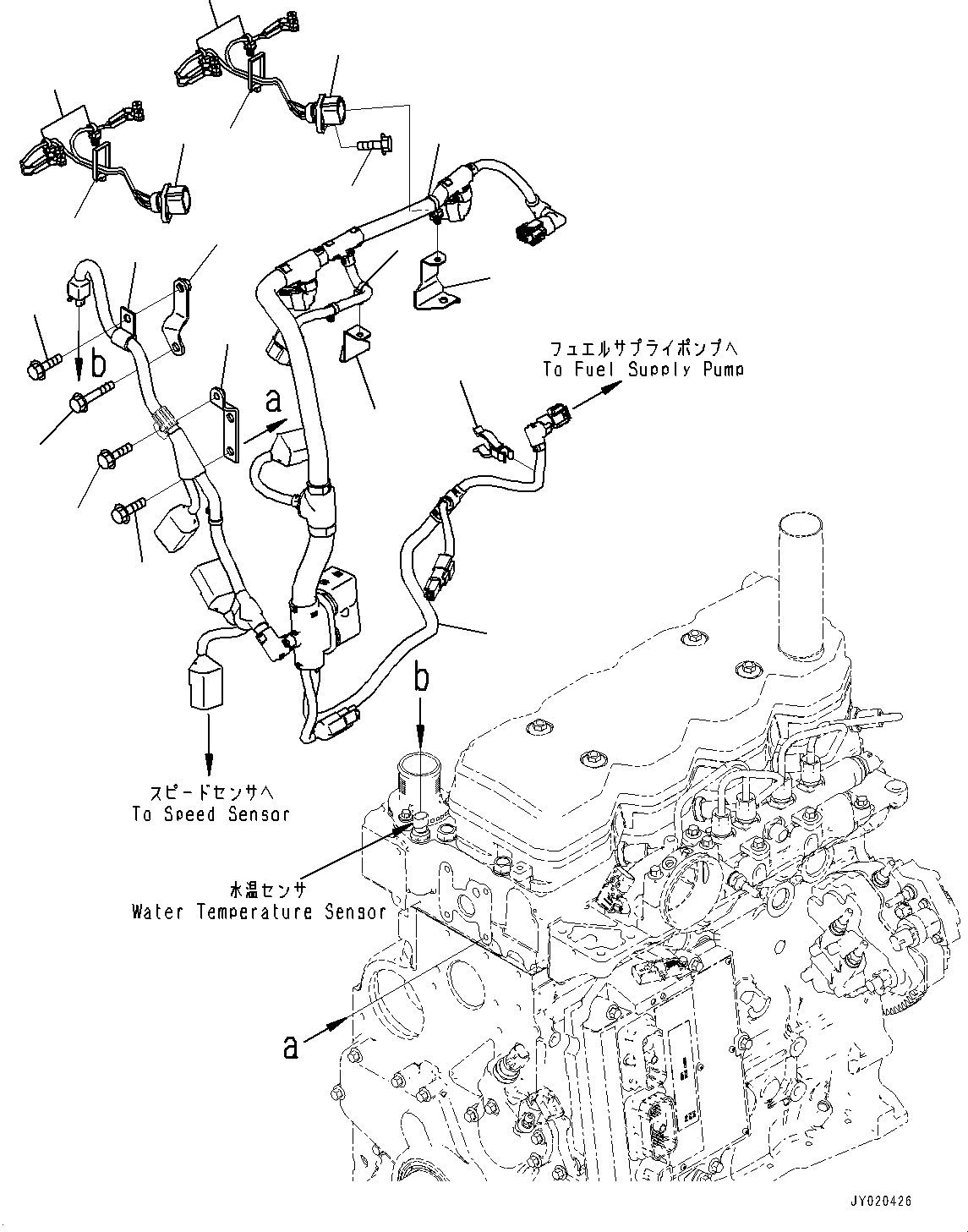 Komatsu parts book diagram for SAA4D107E-1 S/N 26739553-UP (For PC200-10M0): WIRING HARNESS, (#26739553-)