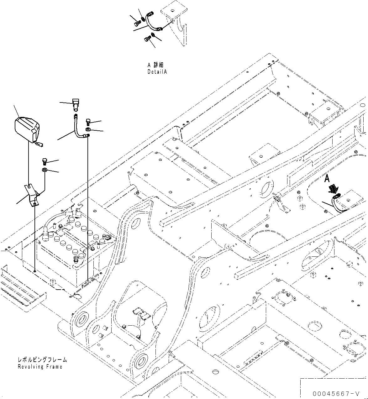 Komatsu parts book diagram for PC200LC-8M0 S/N C10001-UP: ELECTRIC WIRING HARNESS, BATTERY CASE SIDE (FOR AUSTRALIA)(#C10001-)