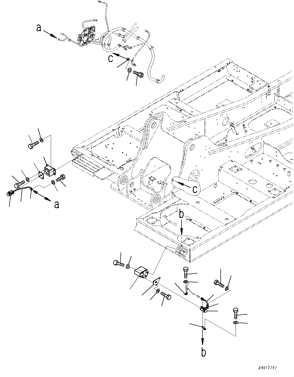 Komatsu parts book diagram for PC200LC-8M0 S/N C10001-UP: ELECTRIC WIRING HARNESS, EMERGENCY SWITCH(#C10001-)