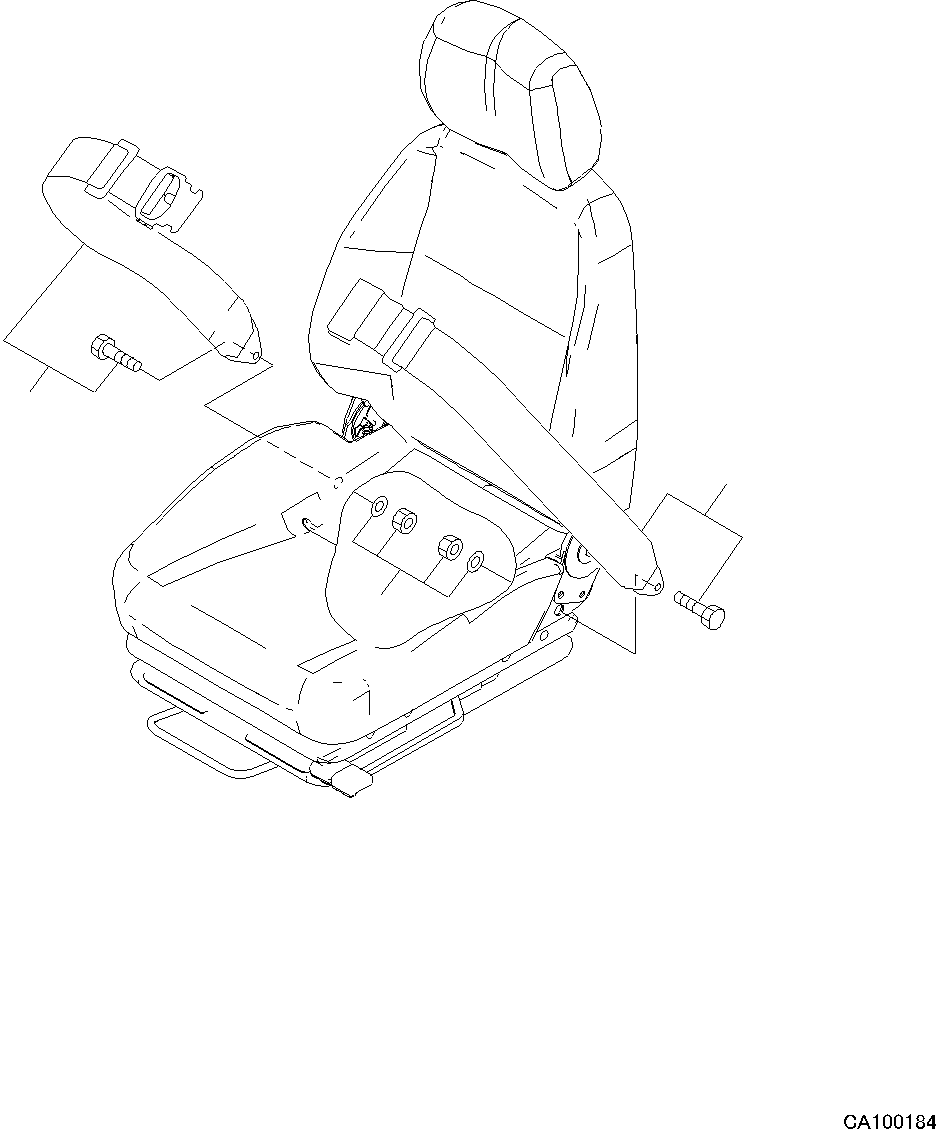 Komatsu parts book diagram for PC200LC-8M0 S/N C10001-UP: SEAT BELT, (#C10001-)