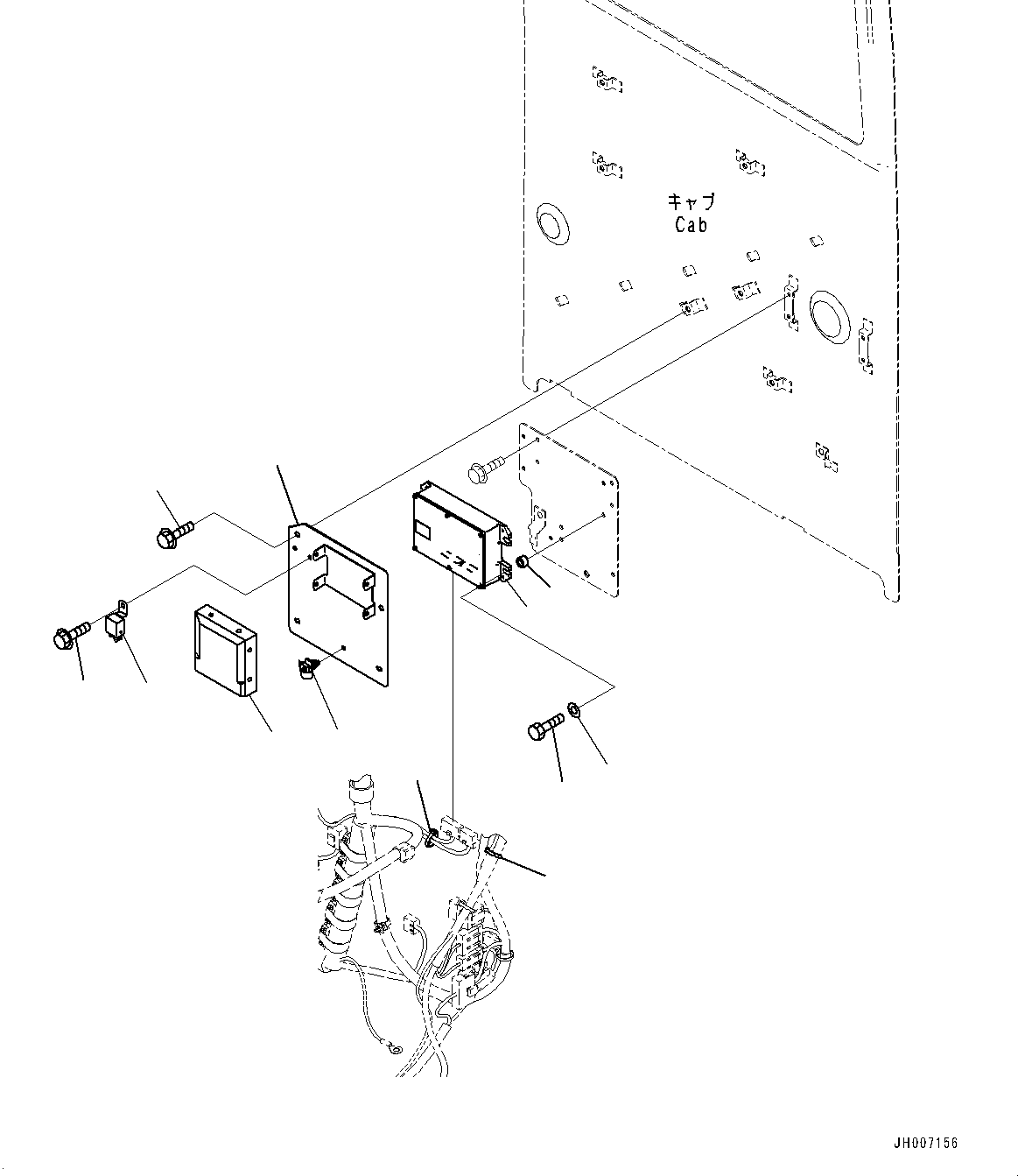 Komatsu parts book diagram for PC200LC-8M0 S/N C10001-UP: CAB, CAB IN PARTS, AIR CONDITIONER CONTROLLER AND KOMTRAX CONTROLLER(#C10001-)