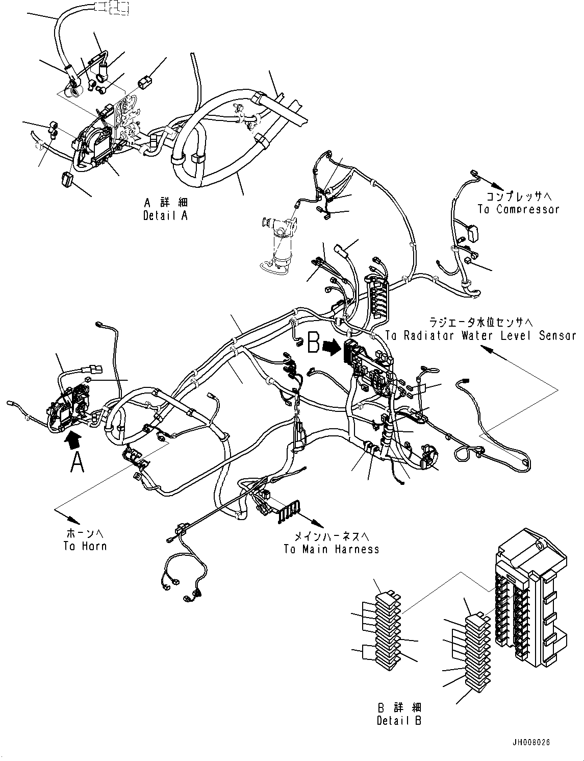 Komatsu parts book diagram for PC200LC-8M0 S/N C10001-UP: CAB, FLOOR, WIRING HARNESS(#C13138-)