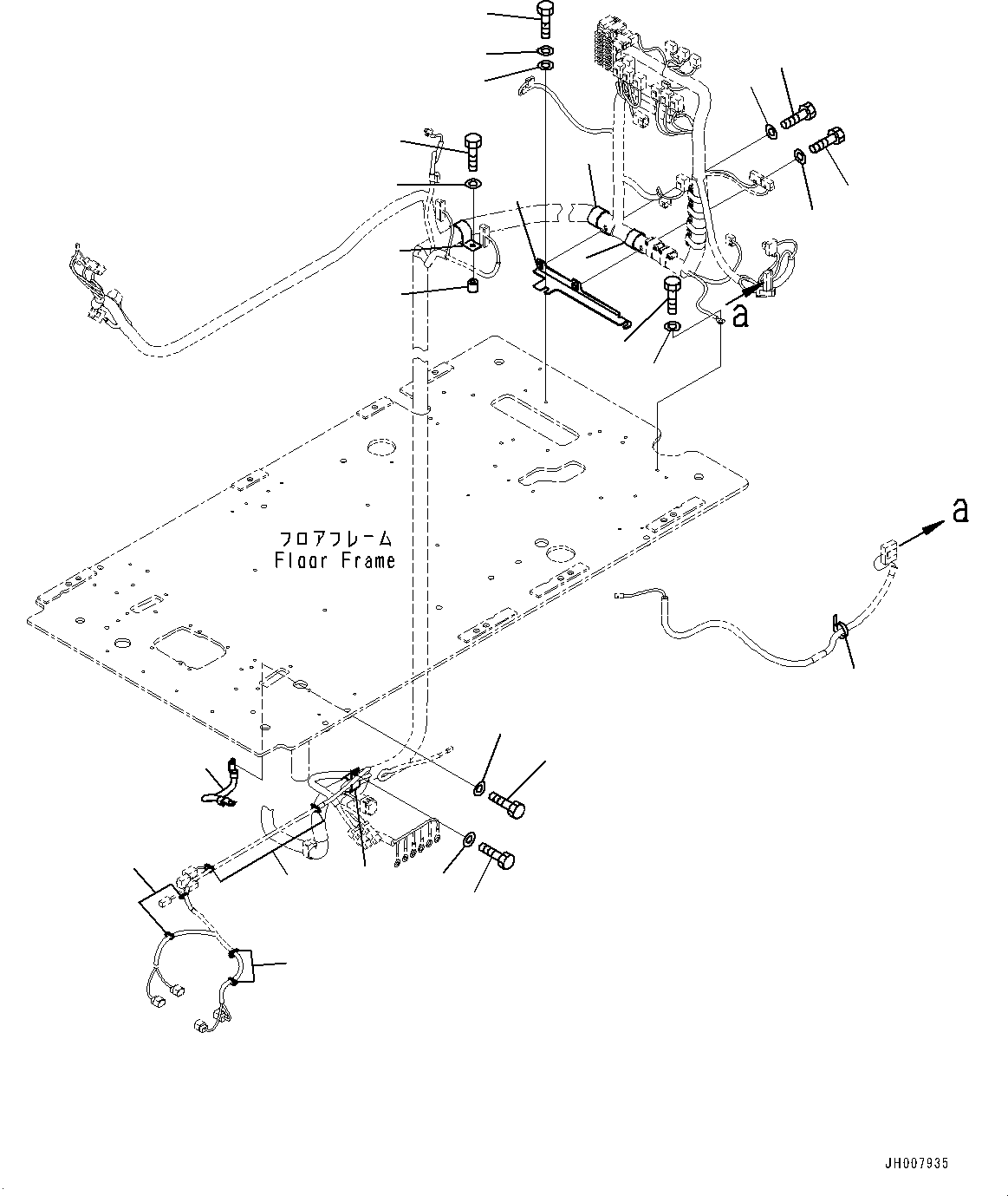 Komatsu parts book diagram for PC200LC-8M0 S/N C10001-UP: CAB, FLOOR, WIRING HARNESS CLAMP AND GROUND(#C10001-)