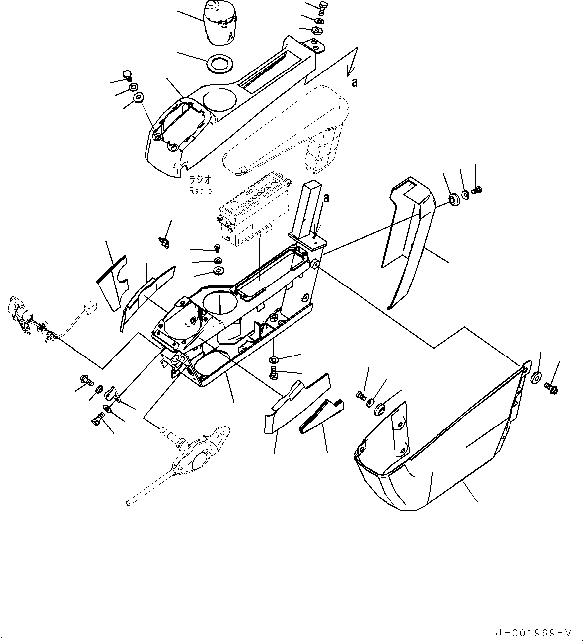 Komatsu parts book diagram for PC200LC-8M0 S/N C10001-UP: CAB, FLOOR, CONSOLE, L.H.(#C13138-)