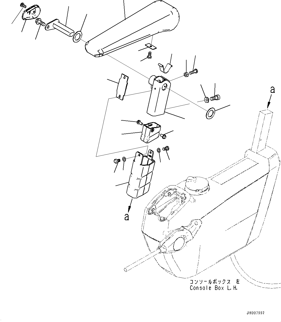 Komatsu parts book diagram for PC200LC-8M0 S/N C10001-UP: CAB, FLOOR, ARMREST, L.H.(#C13138-)
