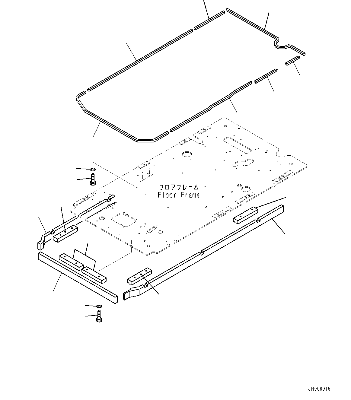 Komatsu parts book diagram for PC200LC-8M0 S/N C10001-UP: CAB, FLOOR, SEAL(#C13138-)