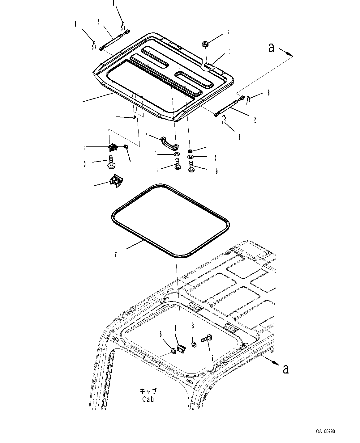 Komatsu parts book diagram for PC200LC-8M0 S/N C10001-UP: CAB, ROOF VENTILATOR(#C10001-C13137)