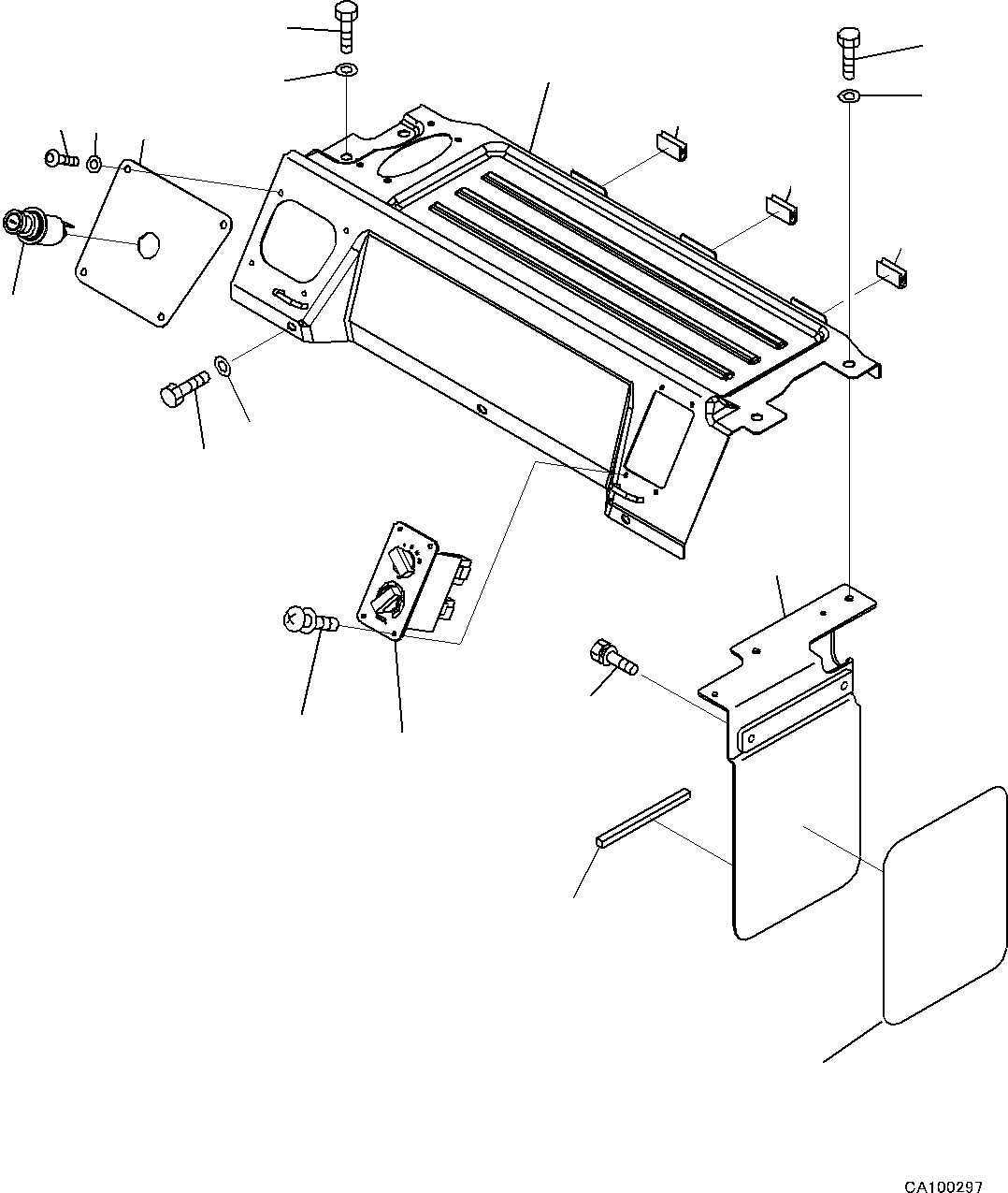 Komatsu parts book diagram for PC200LC-8M0 S/N C10001-UP: CAB, CAB IN PARTS, LUGGAGE PLATE AND CIGARETTE LIGHTER(#C10001-C13137)