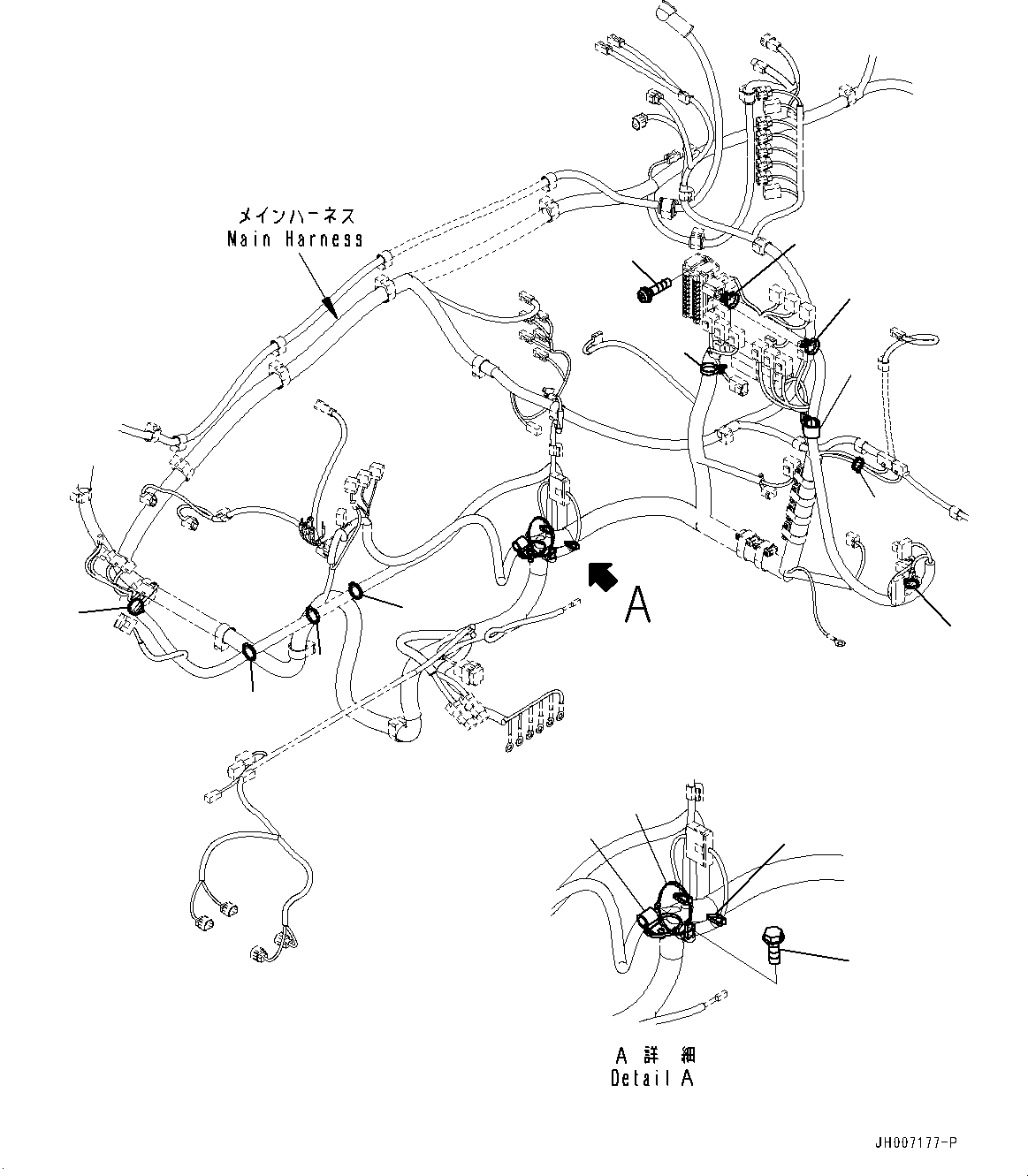 Komatsu parts book diagram for PC200LC-8M0 S/N C10001-UP: CAB, CAB IN PARTS, MAIN WIRING HARNESS CLAMP(#C13138-)