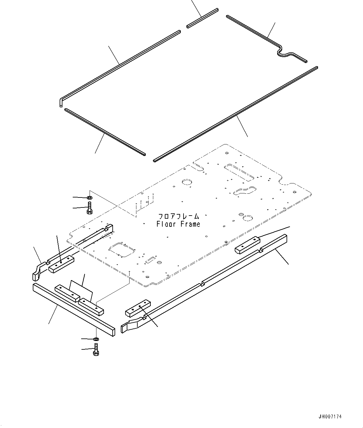 Komatsu parts book diagram for PC200LC-8M0 S/N C10001-UP: CAB, FLOOR, SEAL(#C10001-C13137)