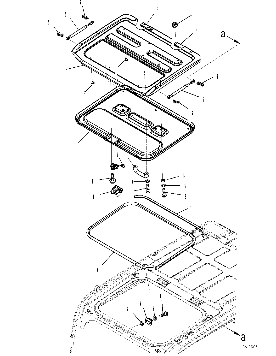 Komatsu parts book diagram for PC200LC-8M0 S/N C10001-UP: CAB, ROOF VENTILATOR(#C13138-)