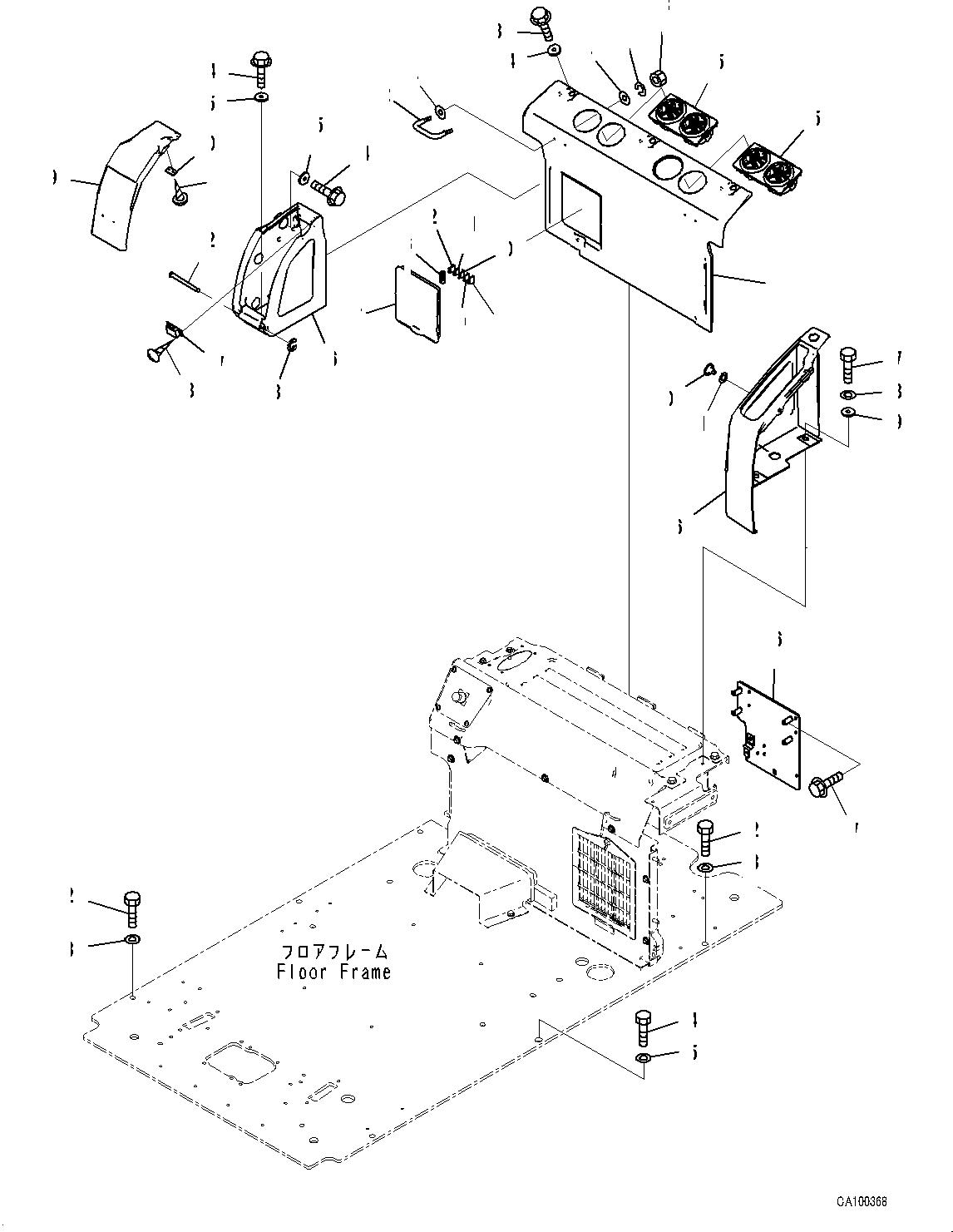 Komatsu parts book diagram for PC200LC-8M0 S/N C10001-UP: CAB, CAB IN PARTS, REAR COVER(#C13138-)
