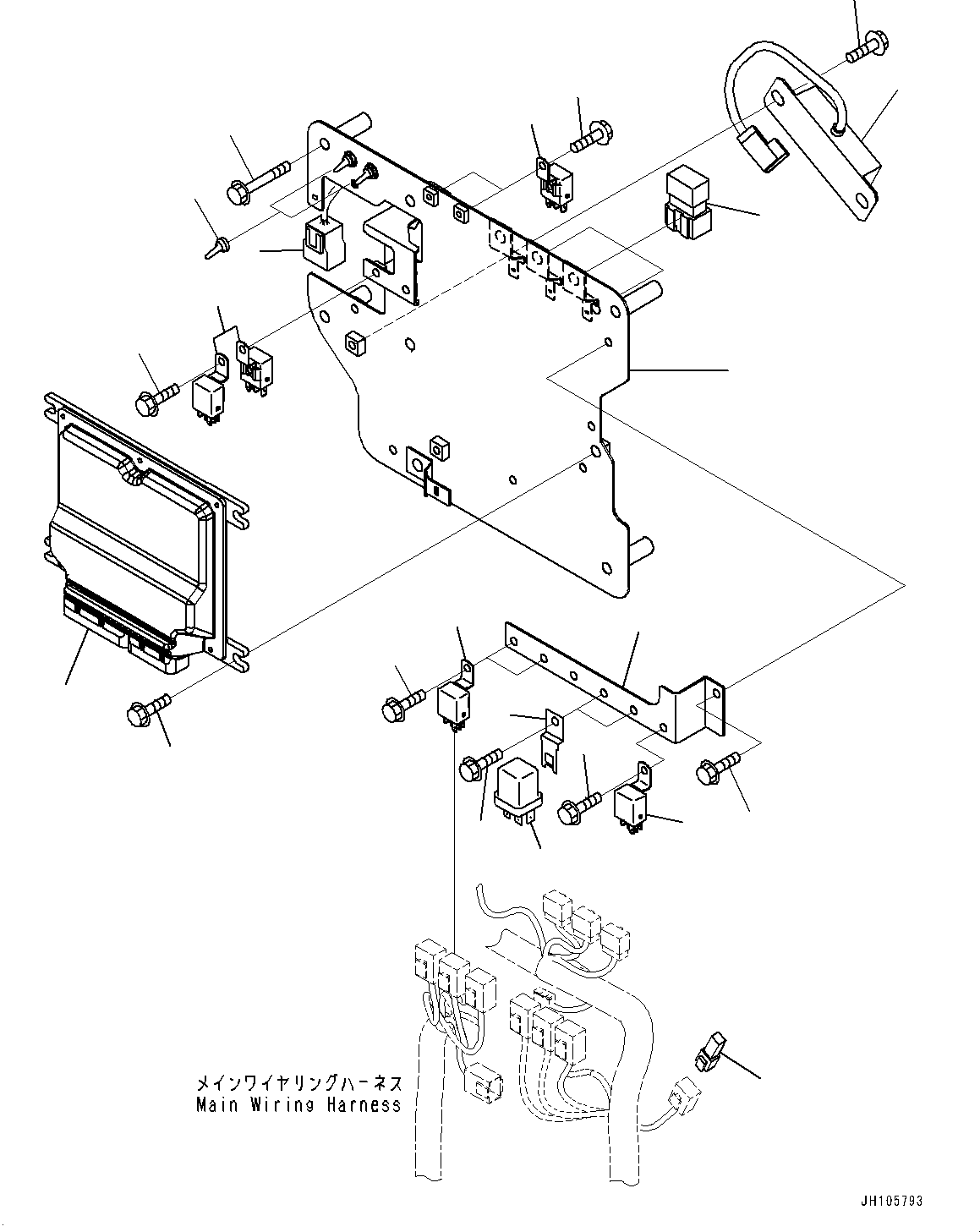 Komatsu parts book diagram for PC200LC-8M0 S/N C10001-UP: CAB, CAB IN PARTS, SUB PLATE AND RELAY(#C13138-)