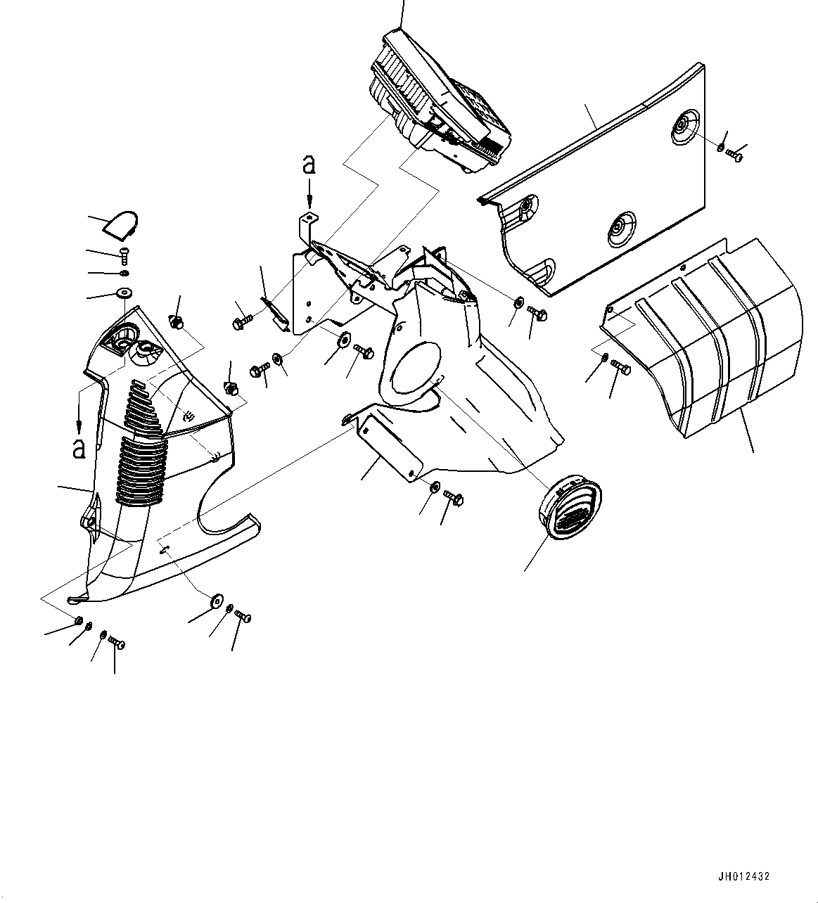 Komatsu parts book diagram for PC200LC-8M0 S/N C10001-UP: CAB, CAB IN PARTS, MONITOR AND COVER(#C10001-)