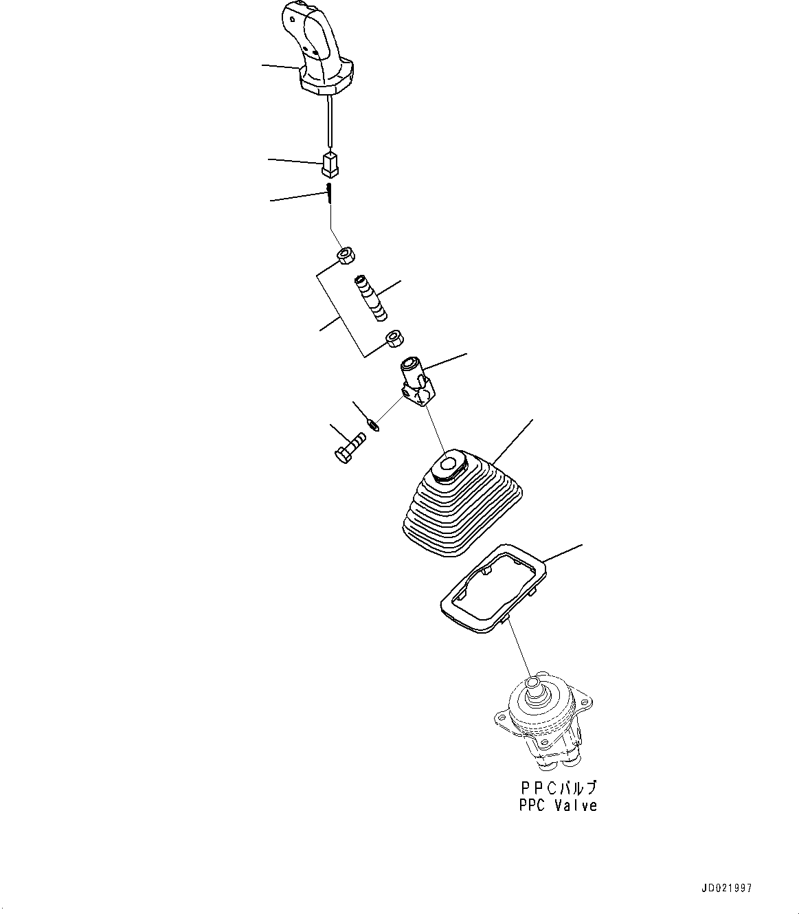 Komatsu parts book diagram for PC200LC-8M0 S/N C10001-UP: CAB, PPC VALVE FOR WORK EQUIPMENT, R.H. (2/2)(#C10001-)