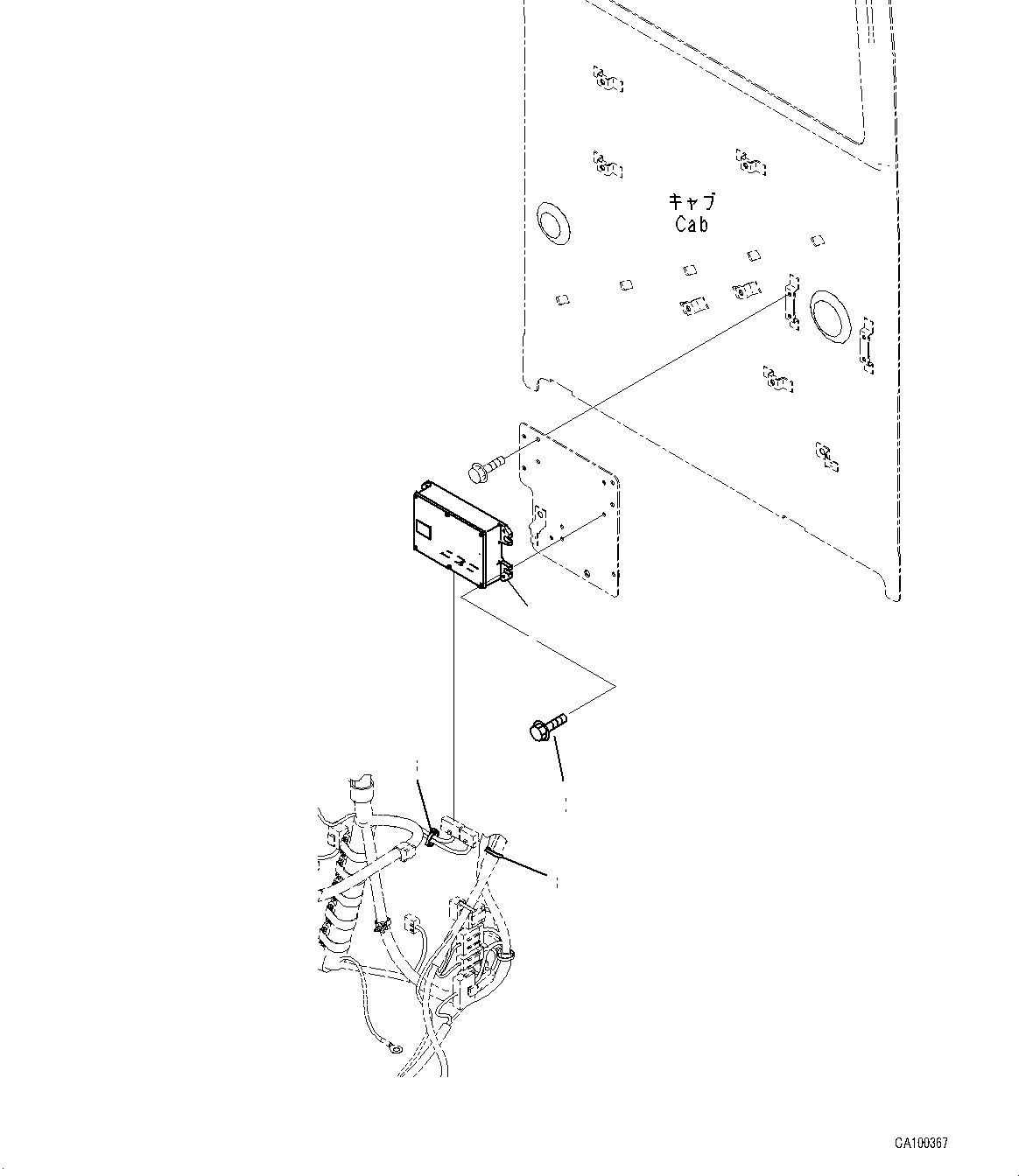 Komatsu parts book diagram for PC200LC-8M0 S/N C10001-UP: CAB, CAB IN PARTS, KOMTRAX CONTROLLER(#C13138-)