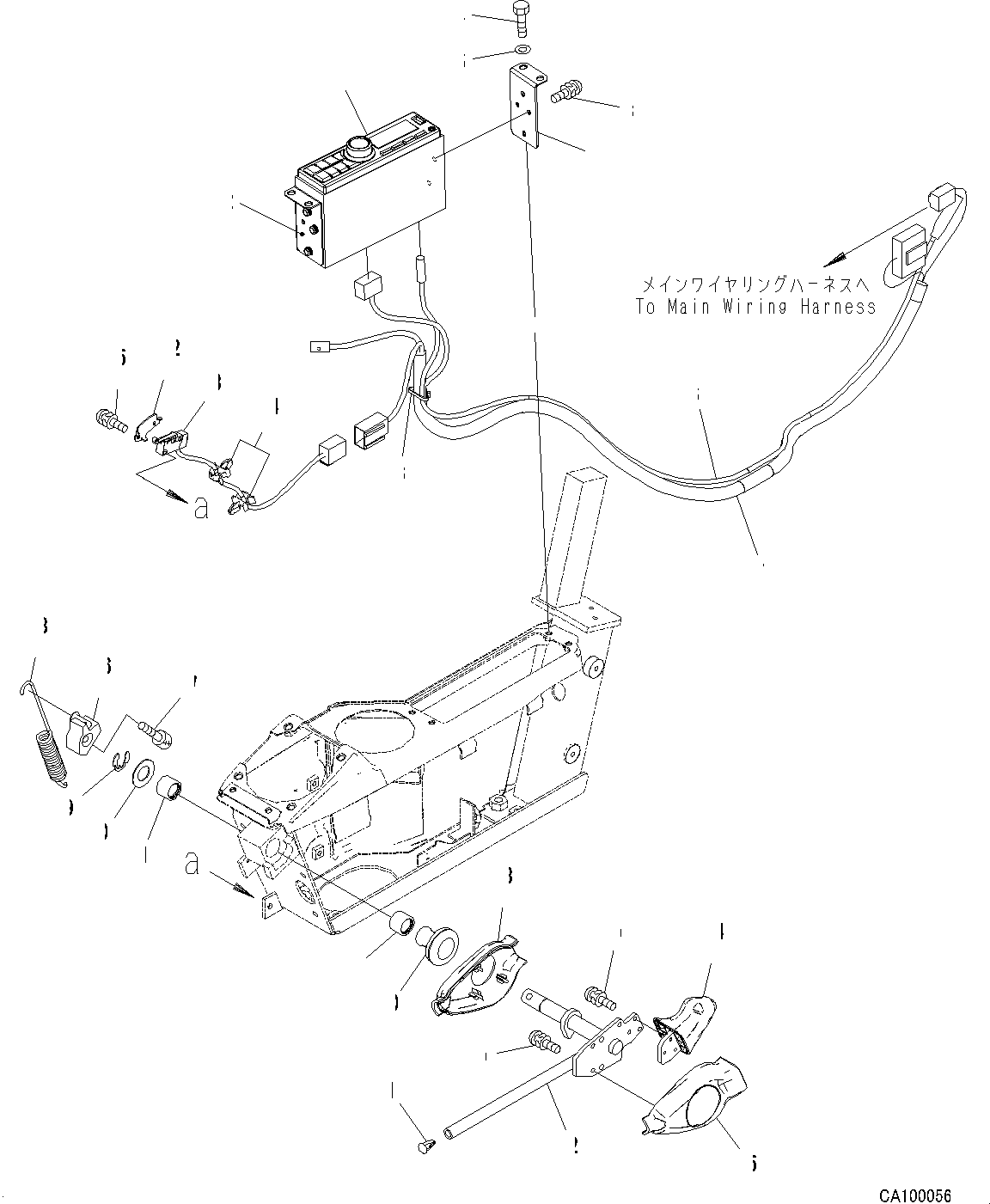 Komatsu parts book diagram for PC200LC-8M0 S/N C10001-UP: CAB, FLOOR, RADIO AND WORK EQUIPMENT LOCK LEVER(#C10001-)