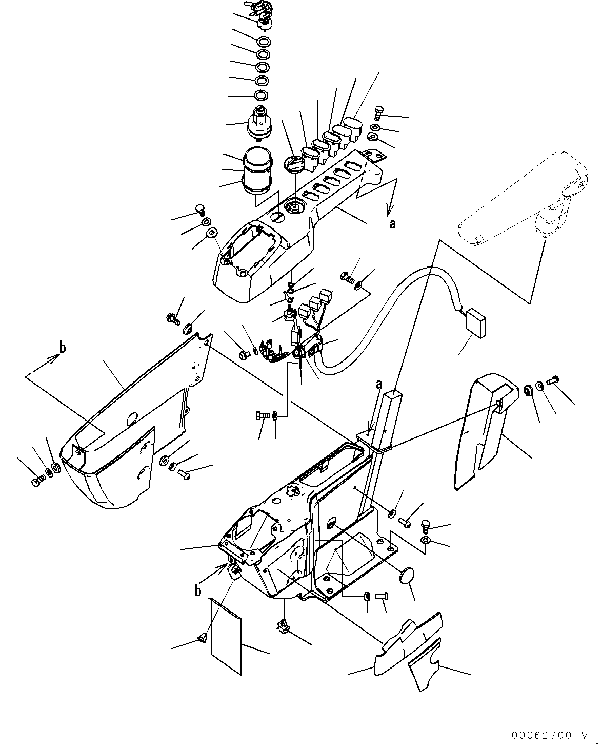 Komatsu parts book diagram for PC200LC-8M0 S/N C10001-UP: CAB, FLOOR, CONSOLE, R.H.(#C13138-)