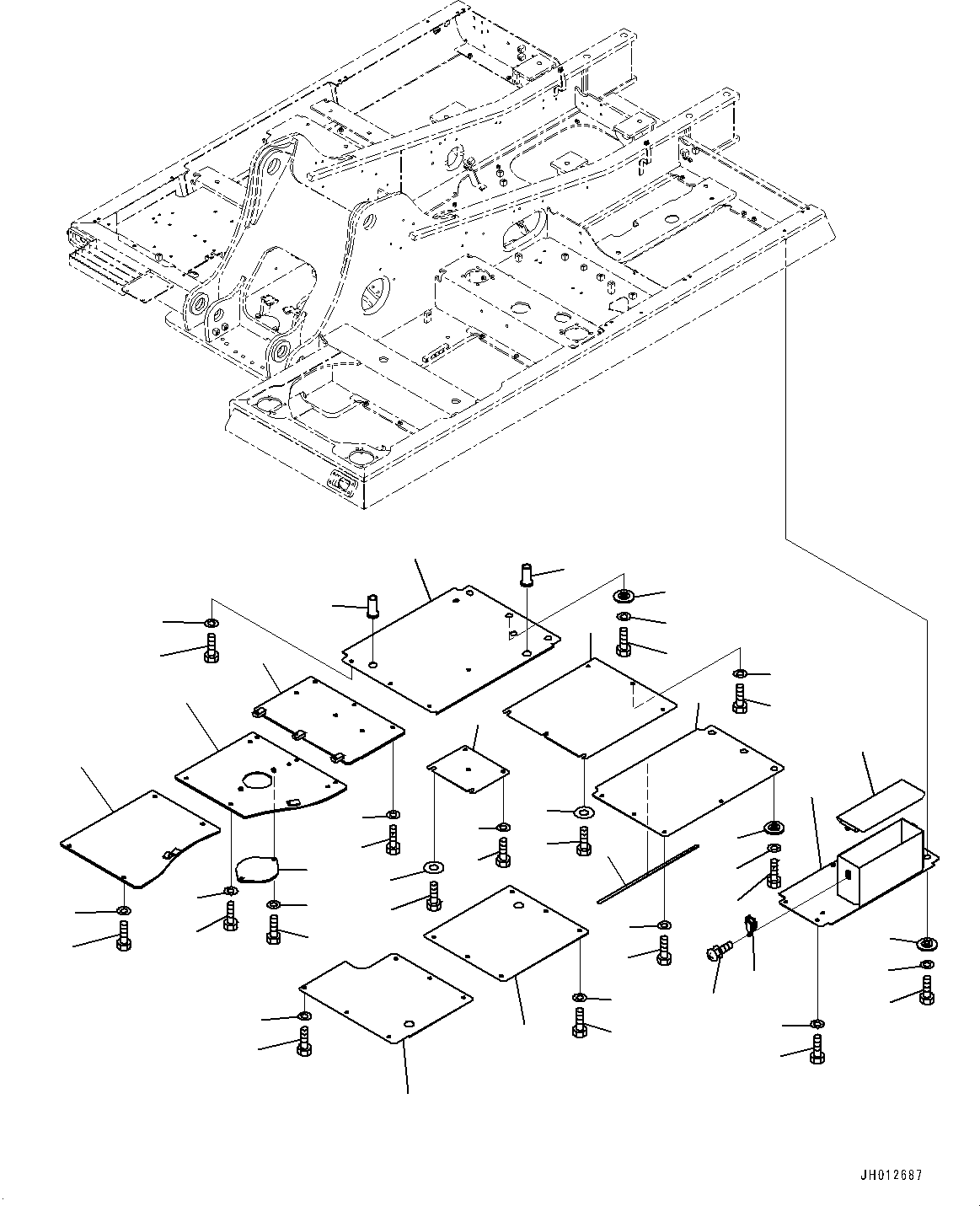 Komatsu parts book diagram for PC200LC-8M0 S/N C10001-UP: UNDER COVER, (FOR AUSTRALIA)(#C10001-)