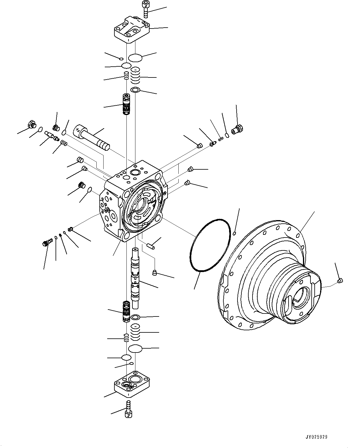 Komatsu parts book diagram for PC200LC-8M0 S/N C10001-UP: TRAVEL MOTOR AND FINAL DRIVE, TRAVEL MOTOR  (1/2)(#C10001-)