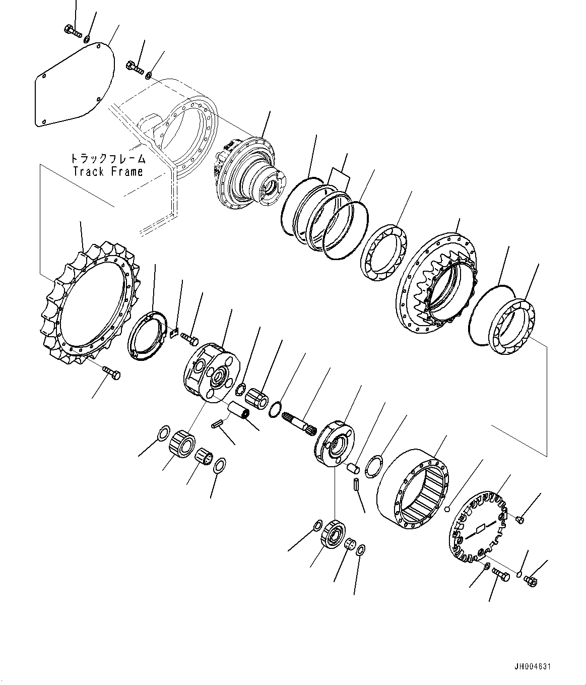 Komatsu parts book diagram for PC200LC-8M0 S/N C10001-UP: TRAVEL MOTOR AND FINAL DRIVE, FINAL DRIVE(#C10001-)