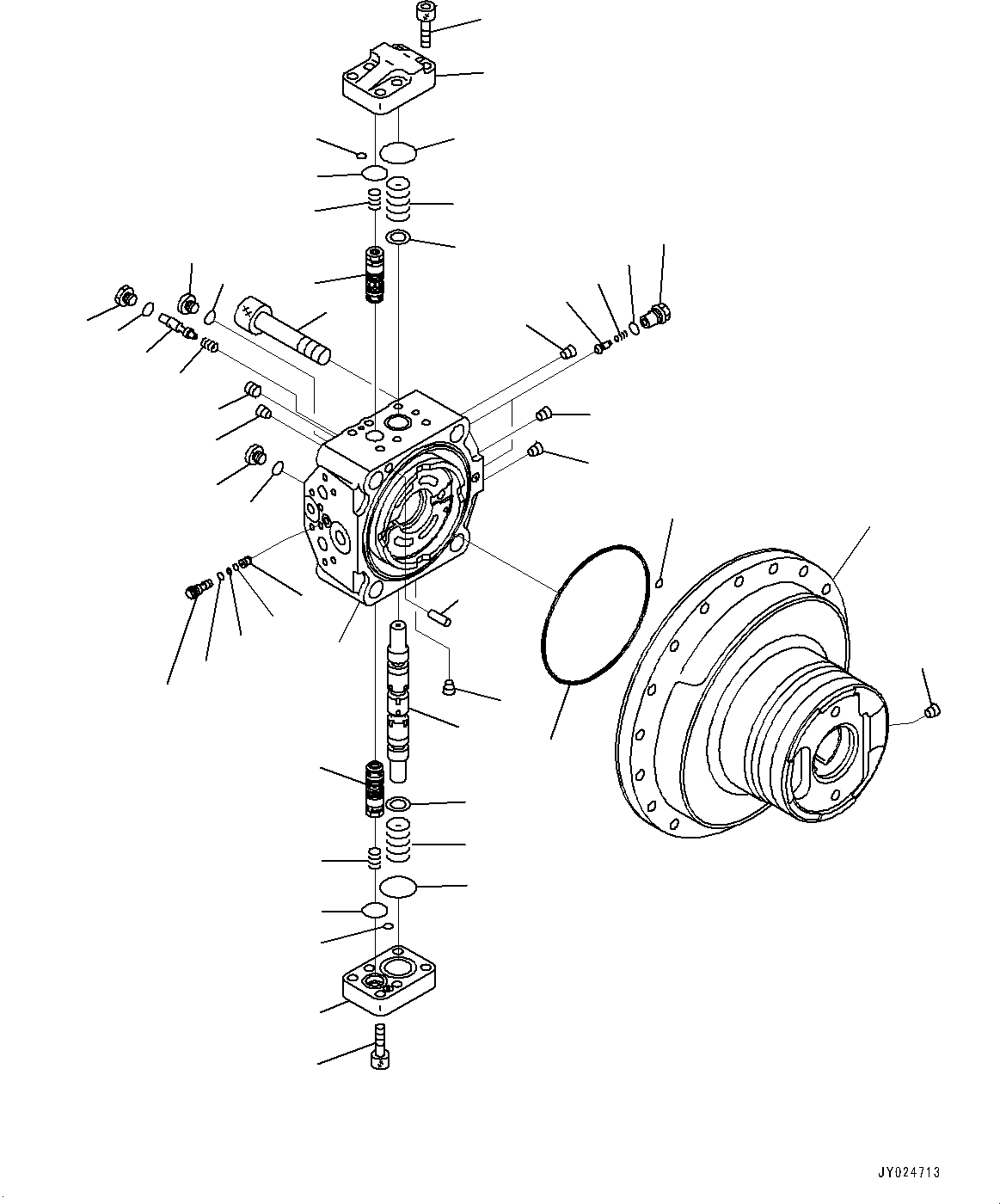 Komatsu parts book diagram for PC200LC-8M0 S/N C10001-UP: TRAVEL MOTOR AND FINAL DRIVE, TRAVEL MOTOR, R.H. (1/2)(#C10001-)