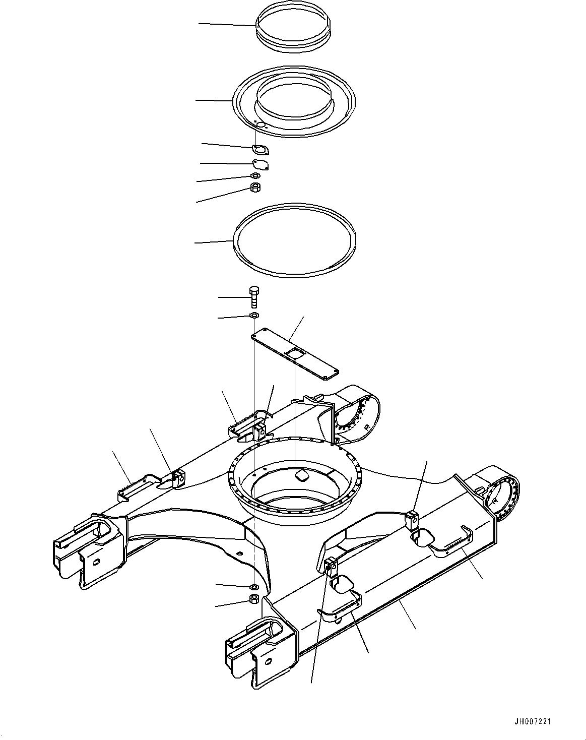 Komatsu parts book diagram for PC200LC-8M0 S/N C10001-UP: TRACK FRAME, (WITH UNDER COVER, TRACK FRAME, FOR INDONESIA, THAILAND)(#C10001-)